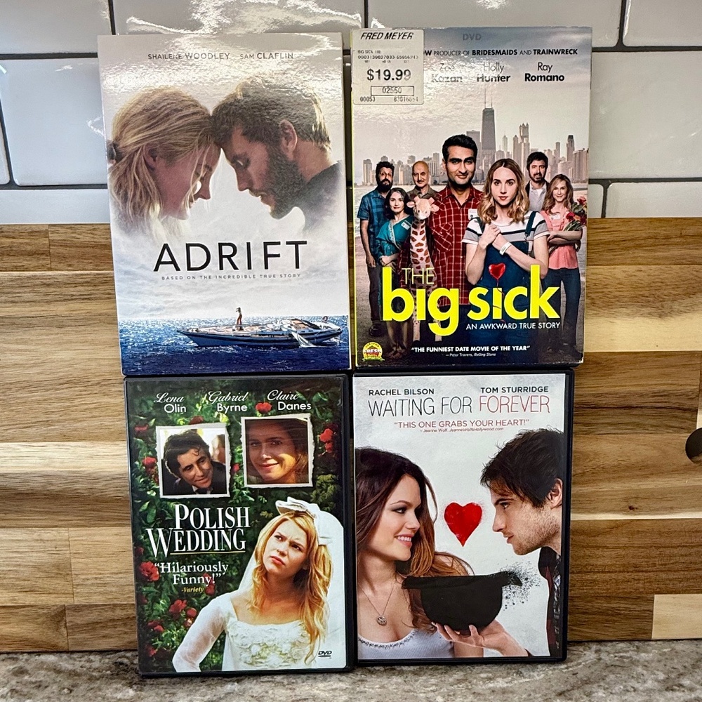Romantic DVD Bundle – Adrift, The Big Sick, Polish Wedding, Waiting for Forever